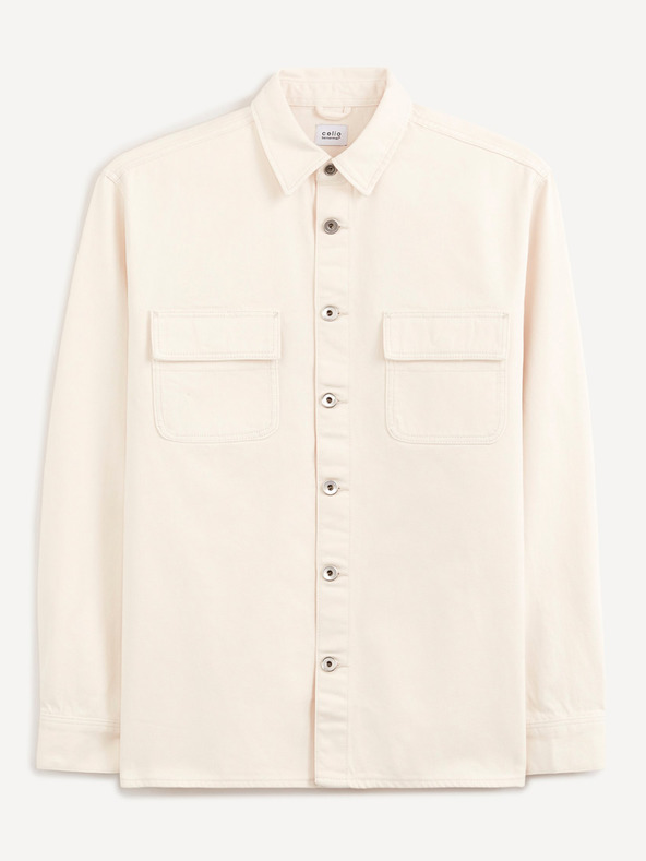 Celio Beige Herren Jeanshemd Celio Battery