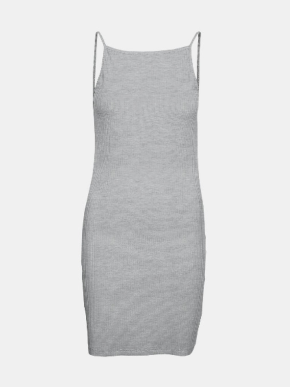 Noisy May Hellgraues Kleid mit gerippten Ärmeln Noisy May Edda