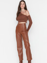 Trendyol Braune Damen-Kunstlederhosen Trendyol