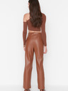 Trendyol Braune Damen-Kunstlederhosen Trendyol