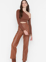 Trendyol Braune Damen-Kunstlederhosen Trendyol