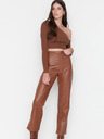 Trendyol Braune Damen-Kunstlederhosen Trendyol
