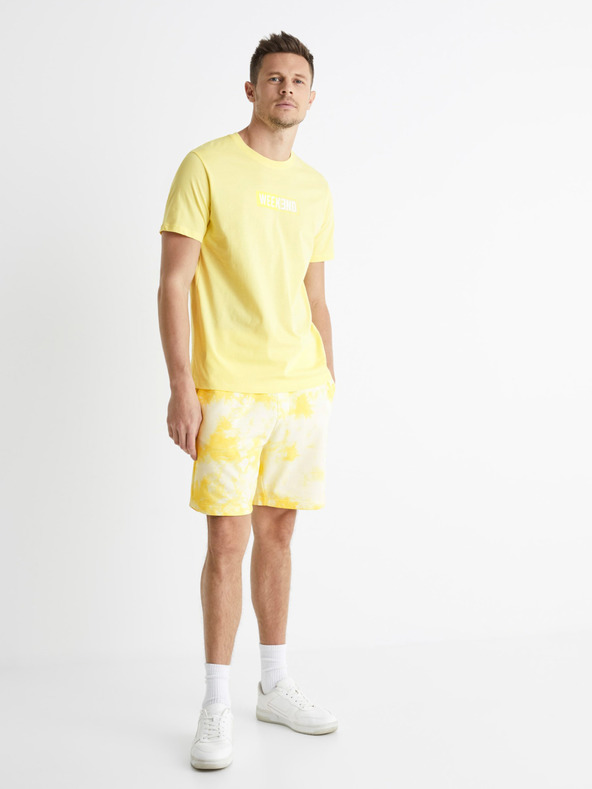 Celio Gelbe Batikshorts Celio Botache