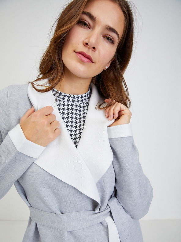 Orsay Hellgrauer Damen Cardigan mit Bindung ORSAY