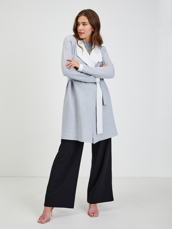 Orsay Hellgrauer Damen Cardigan mit Bindung ORSAY