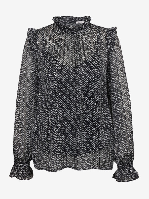 Orsay Schwarze gemusterte Damenbluse ORSAY