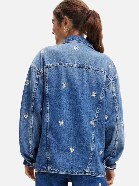 Desigual Blaue gemusterte Jeansjacke für Damen Desigual Aramis