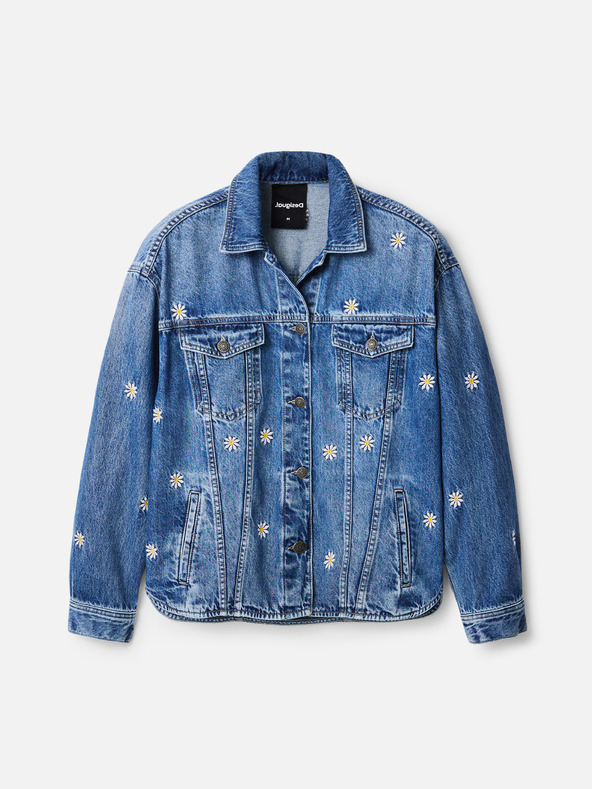 Desigual Blaue gemusterte Jeansjacke für Damen Desigual Aramis