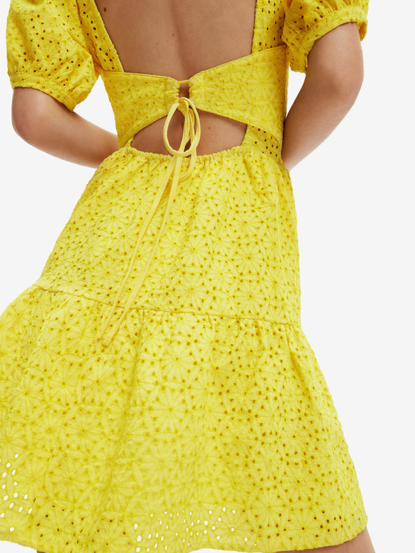 Desigual Gelbes gemustertes Damenkleid Desigual Limon