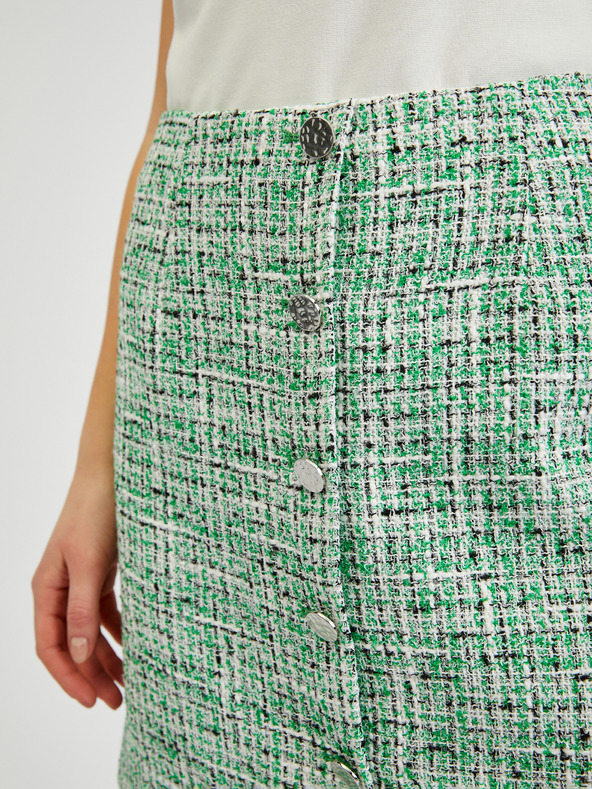 Orsay Grüner Damen-Tweed-Rock ORSAY