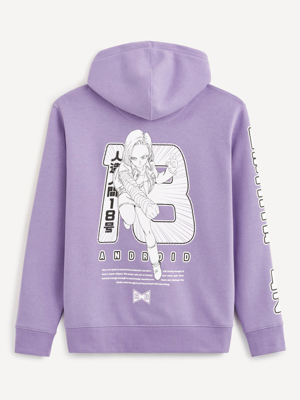 Celio Lila Herren-Kapuzenpullover Celio Dragon Ball Z