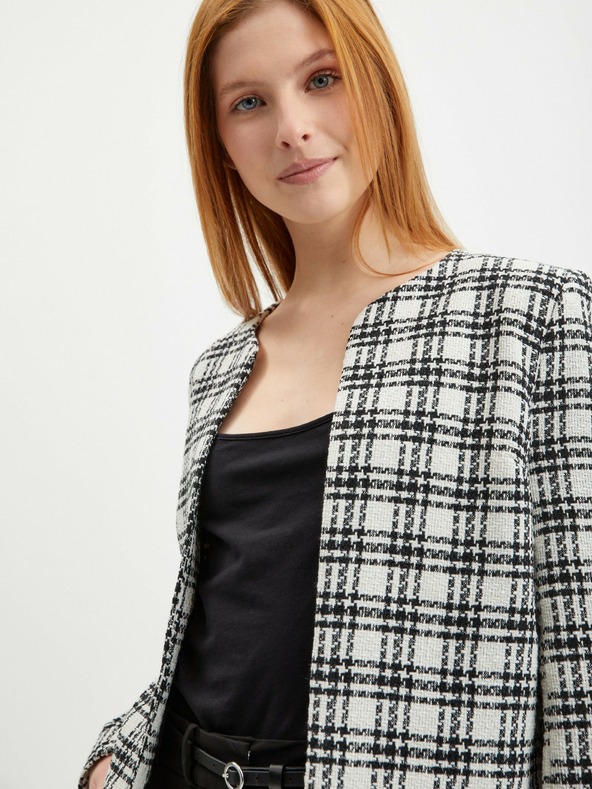 Orsay Schwarz-weiß karierte Damenjacke ORSAY