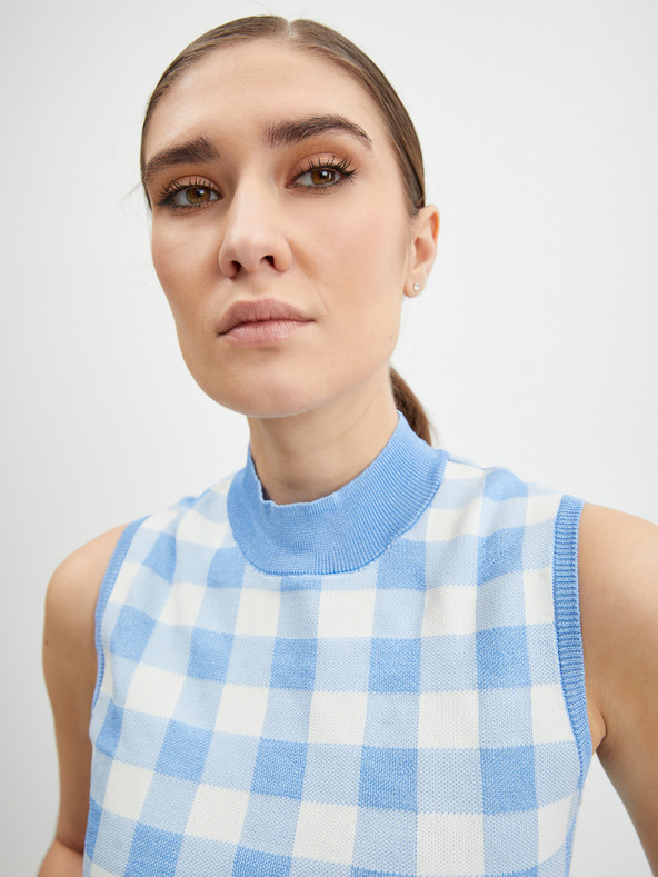 Orsay Weiß-blau kariertes Damenoberteil ORSAY