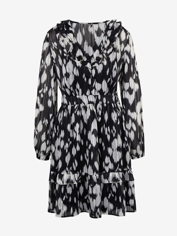 Orsay Weißes und schwarzes gemustertes Damenkleid ORSAY