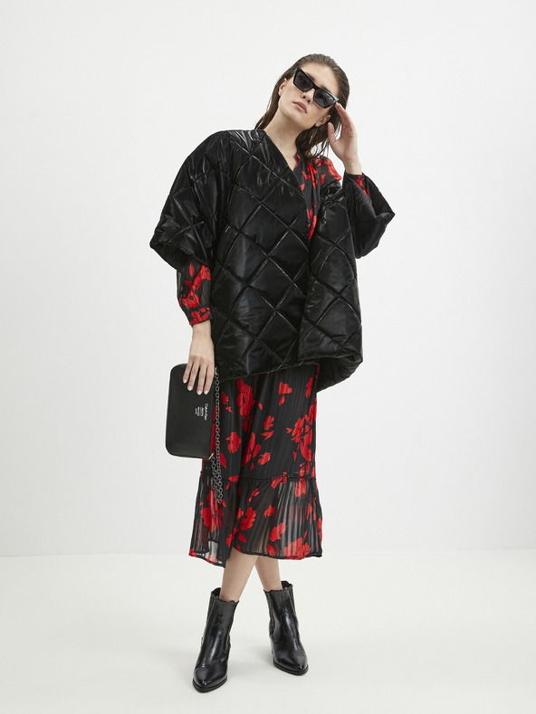 Orsay Rot-schwarzes Damen-Blumenkleid ORSAY