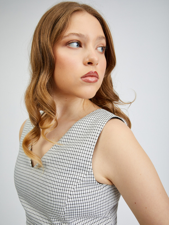 Orsay Grau-schwarz kariertes Damenkleid  ORSAY