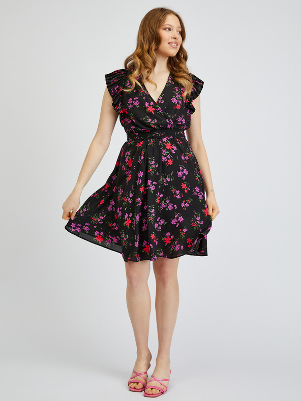 Orsay Schwarzes Damen Blumenkleid ORSAY