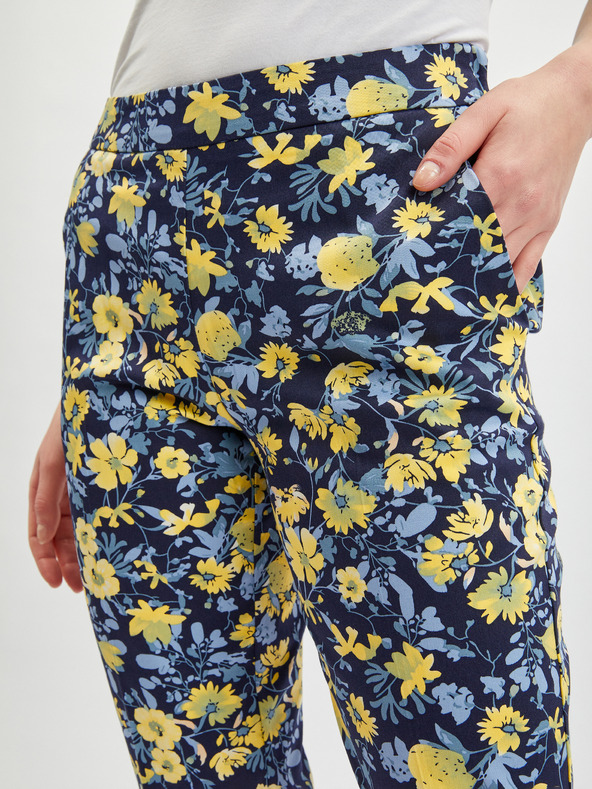 Orsay Gelbe und blaue geblümte Hose für Damen ORSAY