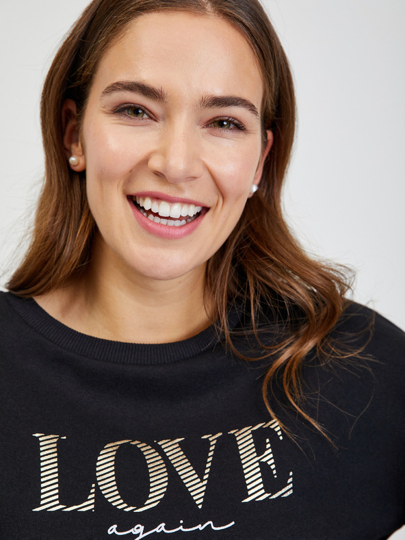 Orsay Schwarzes lockeres Damen Sweatshirt ORSAY