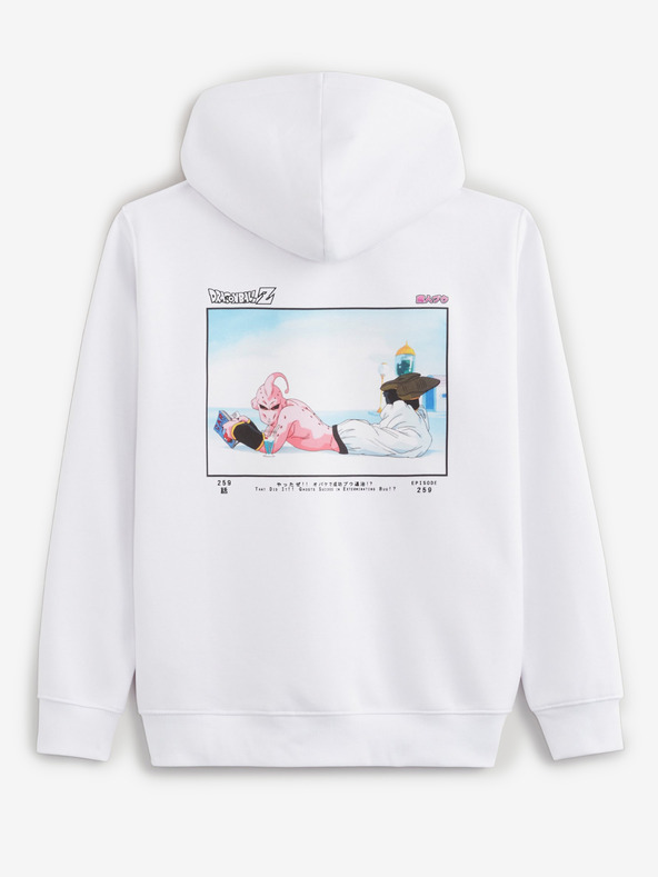 Celio Weißes Herren-Sweatshirt mit Celio Dragon Ball Super Druck