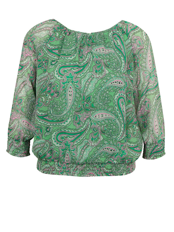 Orsay Grüne gemusterte Damenbluse ORSAY