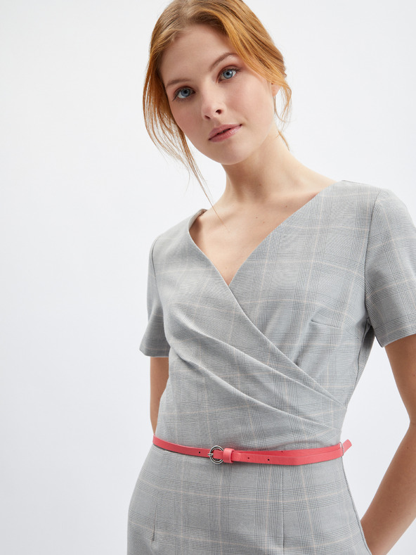 Orsay Grau kariertes Damen-Kleid ORSAY