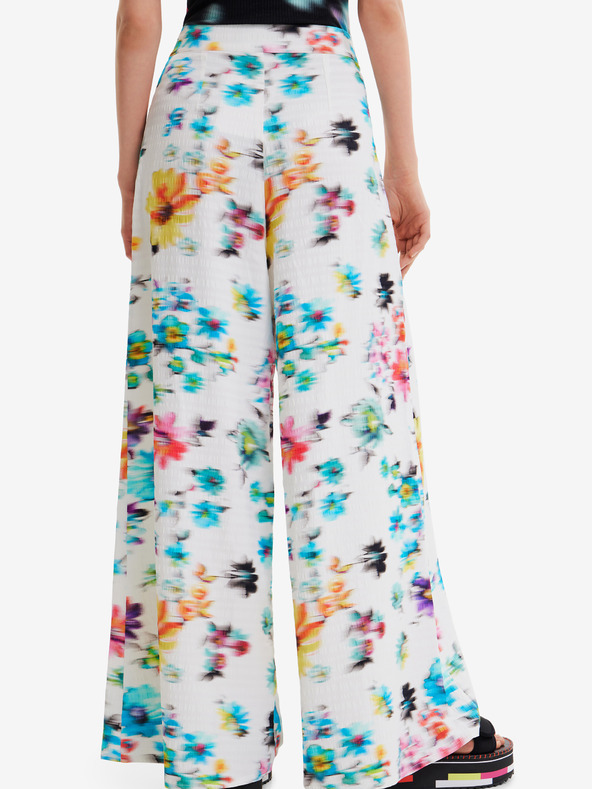 Desigual Weiße Desigual Daniela Damenhose mit Blumenmuster