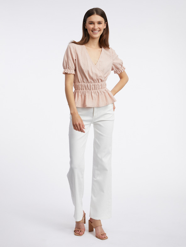 Orsay Hellrosa gemusterte Damenbluse ORSAY