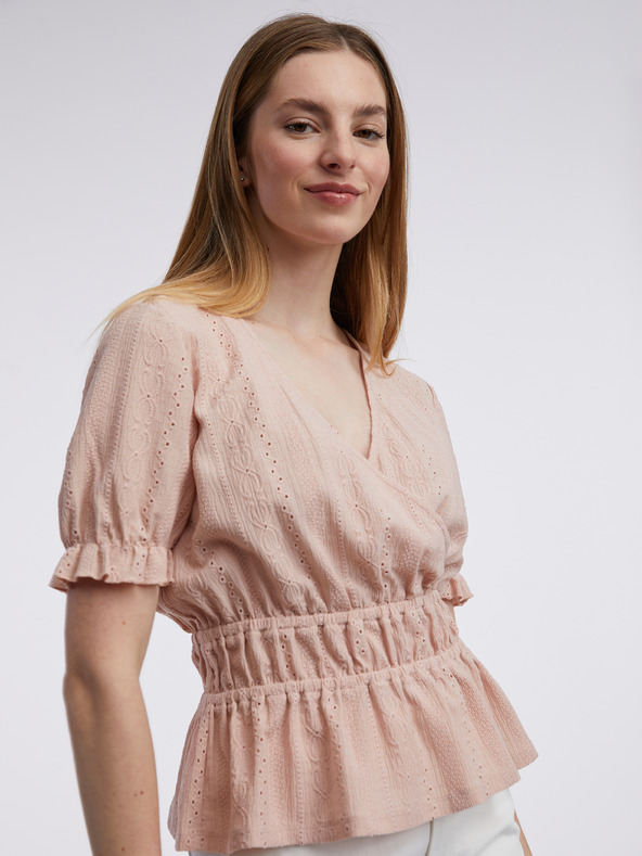 Orsay Hellrosa gemusterte Damenbluse ORSAY