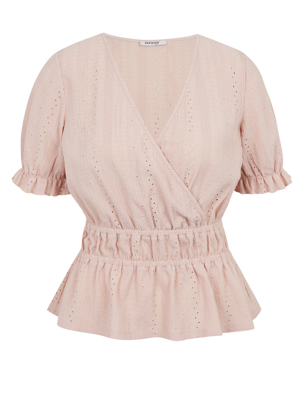 Orsay Hellrosa gemusterte Damenbluse ORSAY