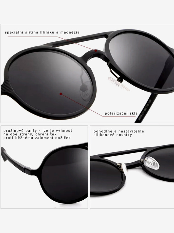 VEYREY Schwarze Unisex-Sonnenbrille VeyRey Mutichio