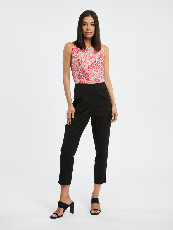 Orsay Rosa und schwarzer geblümter Damen-Jumpsuit ORSAY