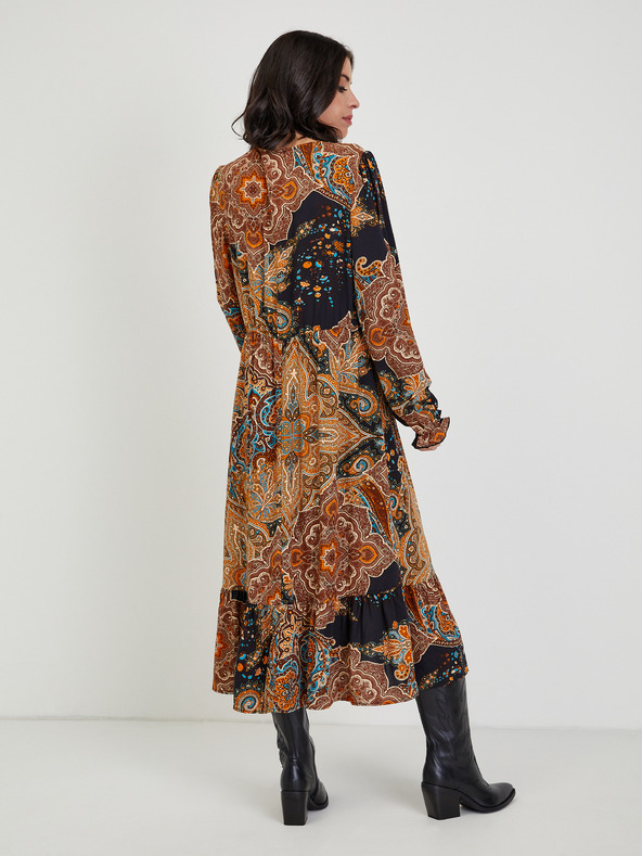 Orsay Braunes gemustertes Damen Midikleid ORSAY