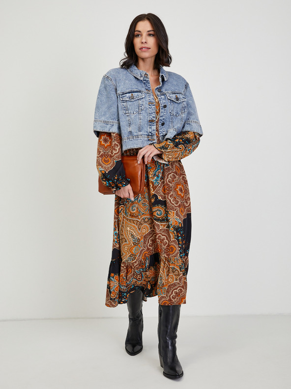 Orsay Braunes gemustertes Damen Midikleid ORSAY