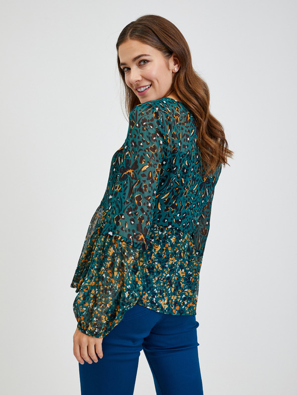 Orsay Grüne gemusterte Damenbluse ORSAY