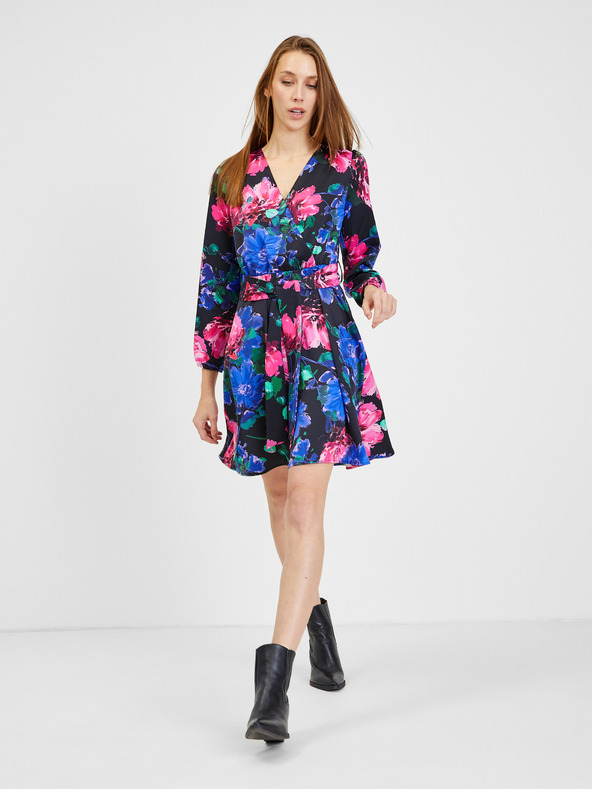 Orsay Schwarzes Damen Blumenkleid ORSAY