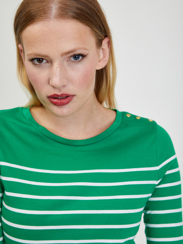 Orsay Weiß-grün gestreiftes Damen-T-Shirt ORSAY