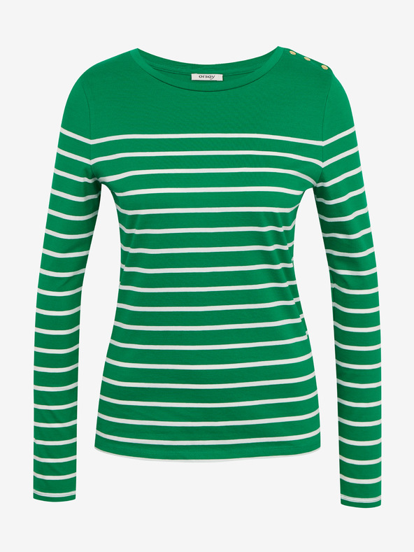 Orsay Weiß-grün gestreiftes Damen-T-Shirt ORSAY
