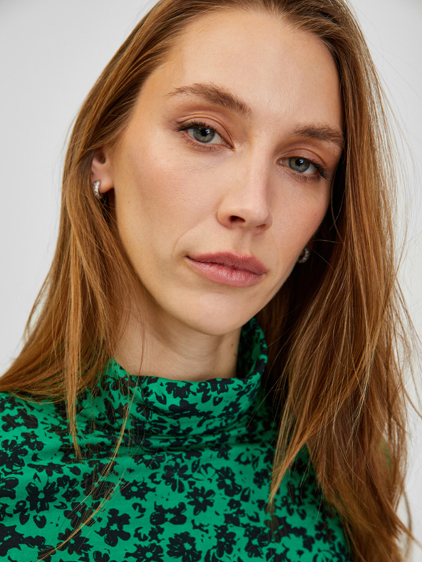 Orsay Grüner gemusterter Damen Rollkragenpullover ORSAY