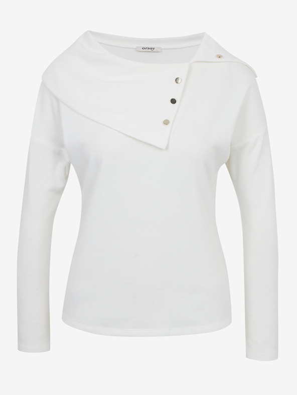 Orsay Weißes Damen-T-Shirt mit dekorativen Details ORSAY