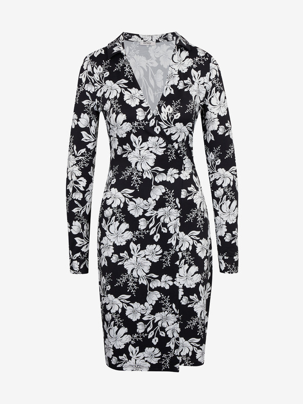 Orsay Weißes und schwarzes Damen-Blumenkleid ORSAY