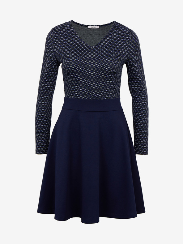 Orsay Dunkelblaues gemustertes Damenkleid ORSAY