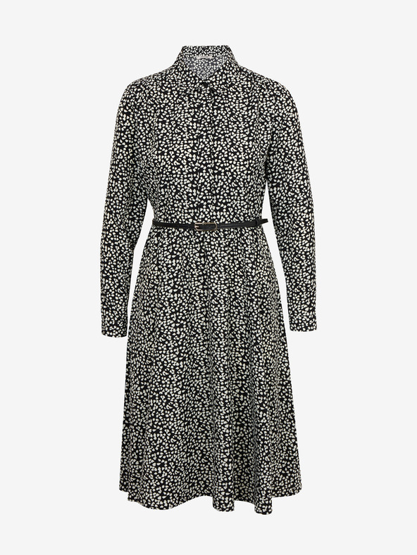 Orsay Weißes und schwarzes gemustertes Damenkleid ORSAY