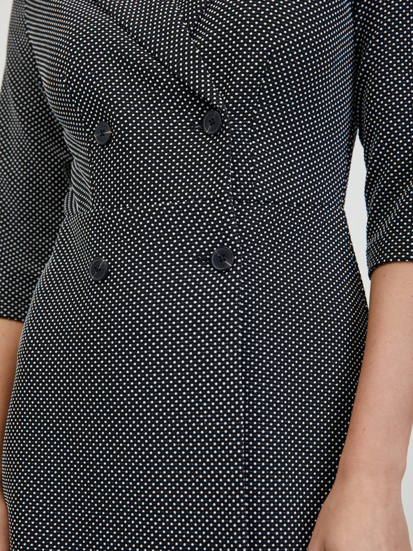 Orsay Weißes und schwarzes gemustertes Damenkleid ORSAY