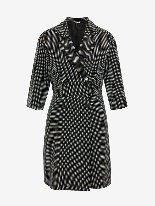 Orsay Weißes und schwarzes gemustertes Damenkleid ORSAY