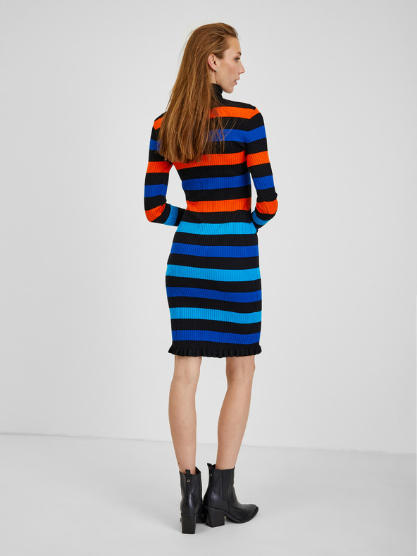 Orsay Orange und blau gestreiftes Damenkleid ORSAY