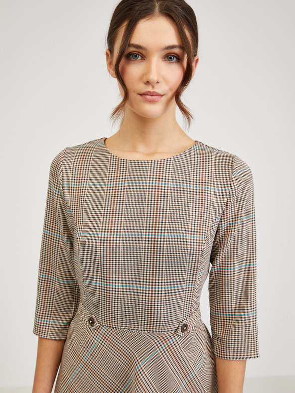 Orsay Braunes kariertes Kleid ORSAY