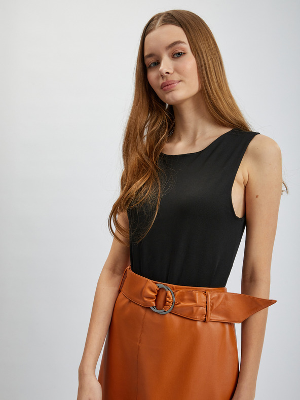 Orsay Brauner Damen Kunstlederrock ORSAY