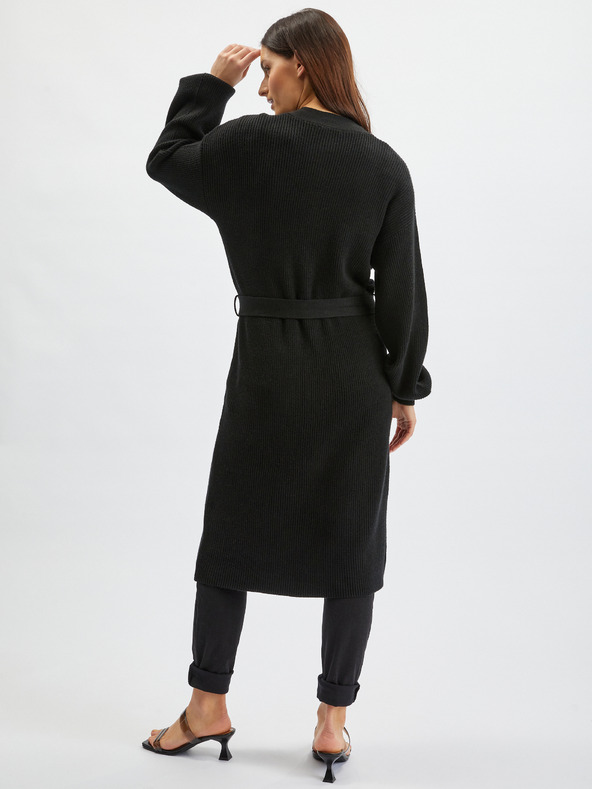 Orsay Schwarze lange Damen-Strickjacke ORSAY