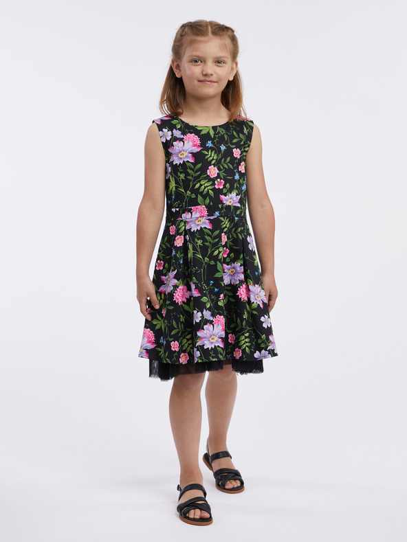 Orsay Schwarzes Blumenkleid für Mädchen ORSAY